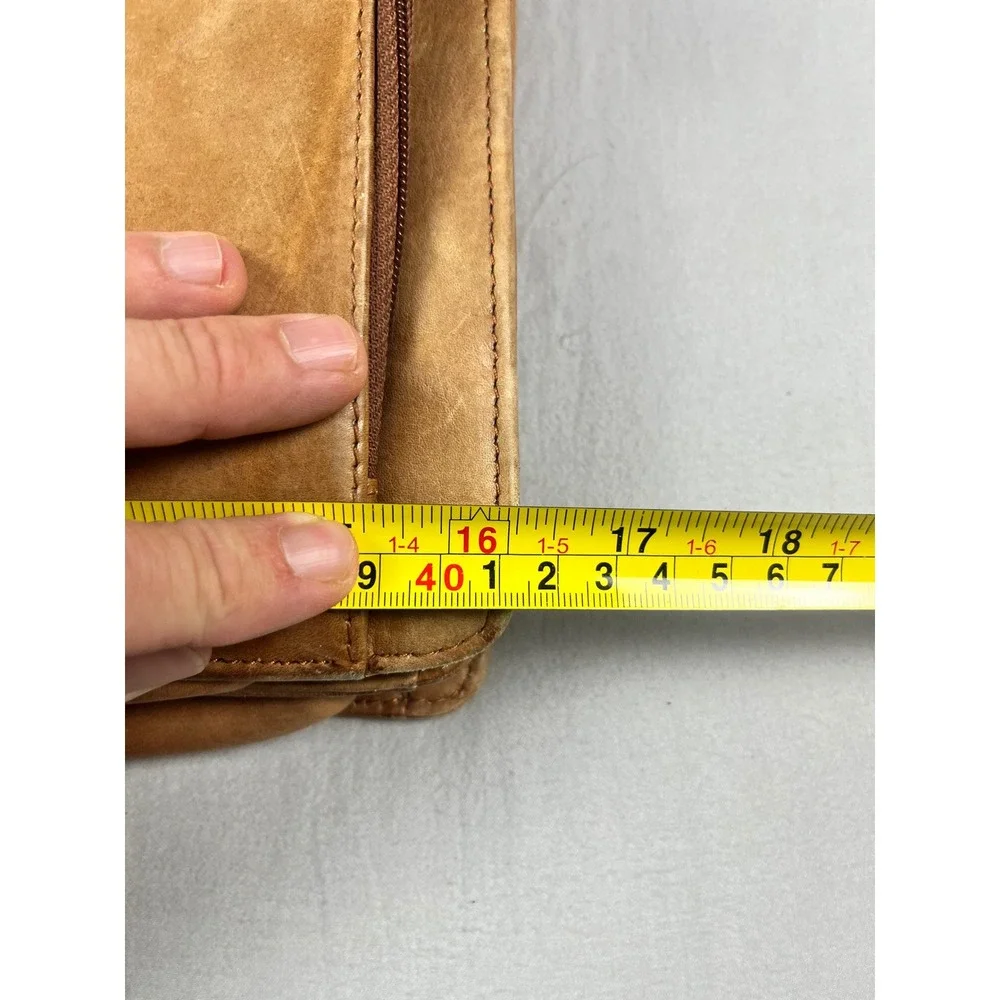 Boulder Ridge Tan Full Grain Cowhide Leather Briefcase Messenger Bag Laptop Case